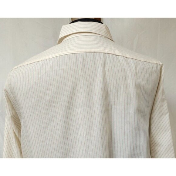 Christopher Hart XL Tall Mans Cream Striped Dots Long Sleeve Textured Shirt - Picture 8 of 12